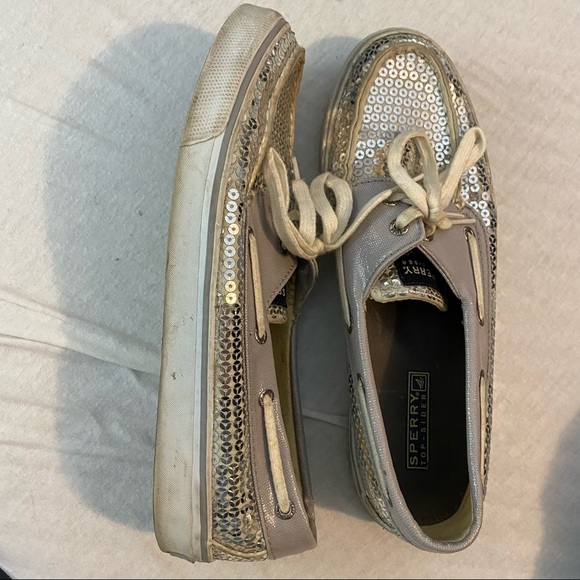 4 for 20 / Sequin silver sperrys boat shoes! - Picture 2 of 3